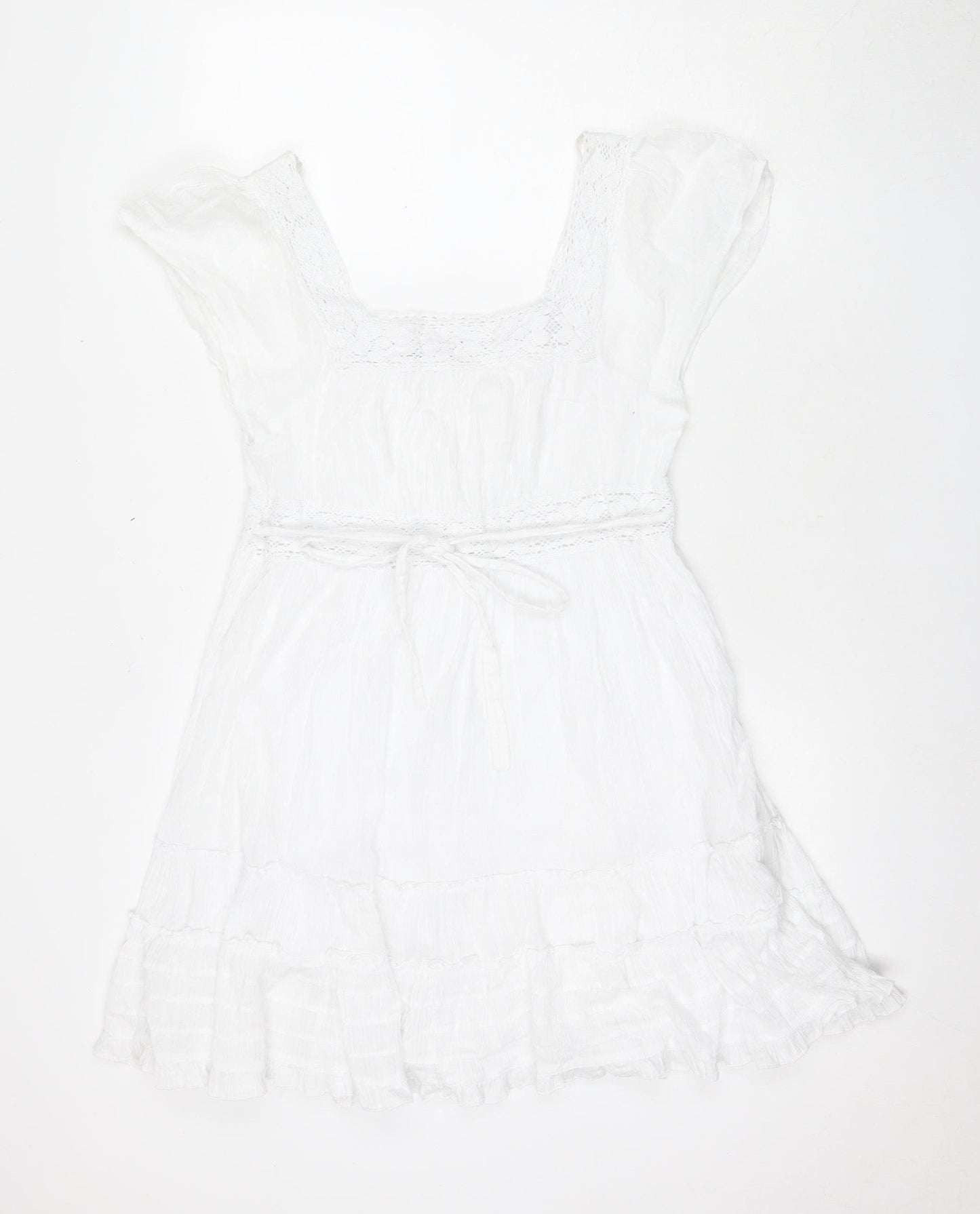 Look Women's White Cotton Sleeveless Dress Size 14