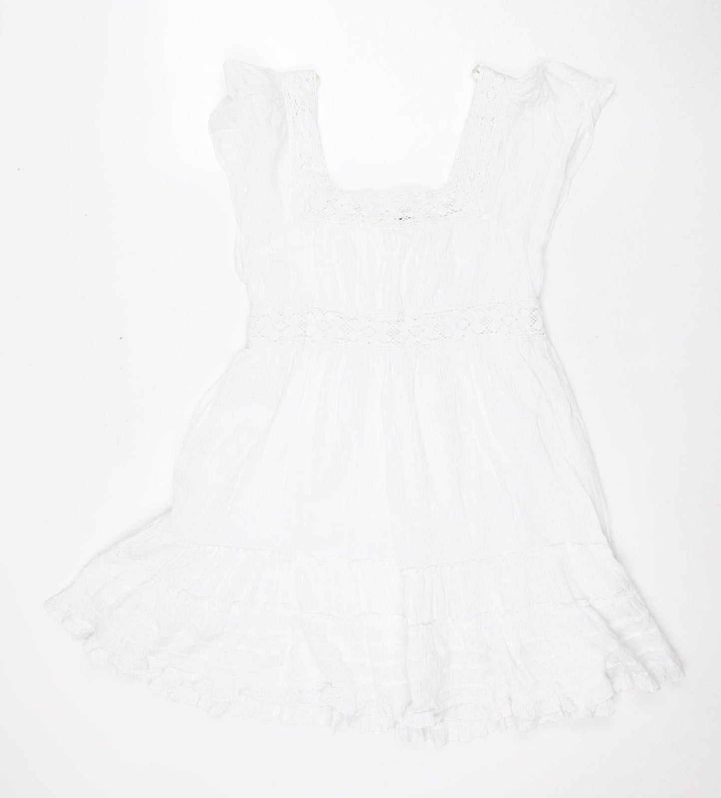 Look Women's White Cotton Sleeveless Dress Size 14