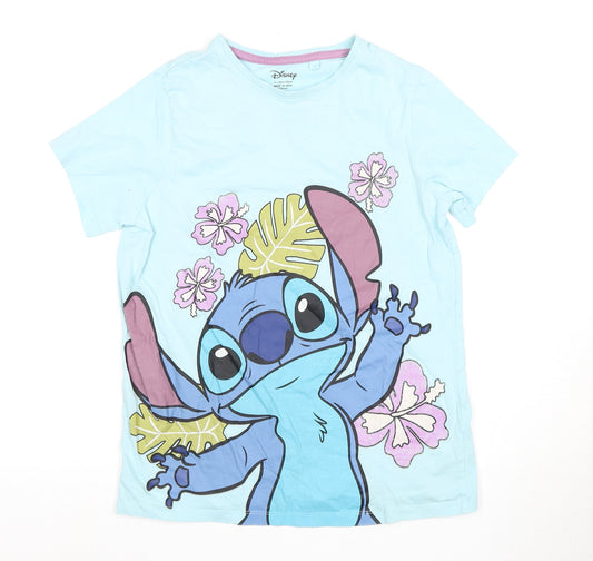 Front view of Disney Blue Stitch Teen Nightshirt -, size 11-12, Short Sleeve