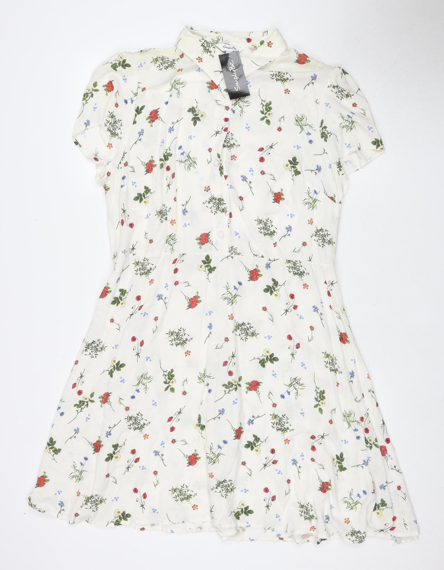 Simply Be Women's Multicoloured Floral Dress Size 18