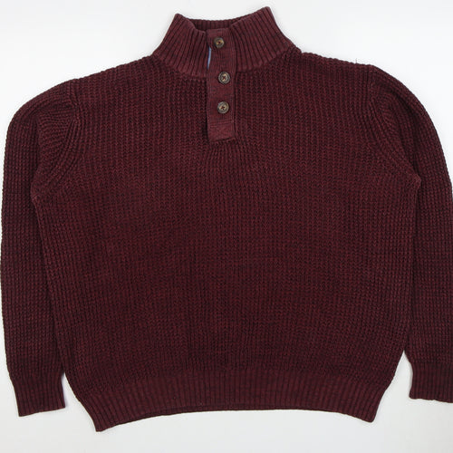 Weatherproof Vintage Men's L Red Henley Jumper