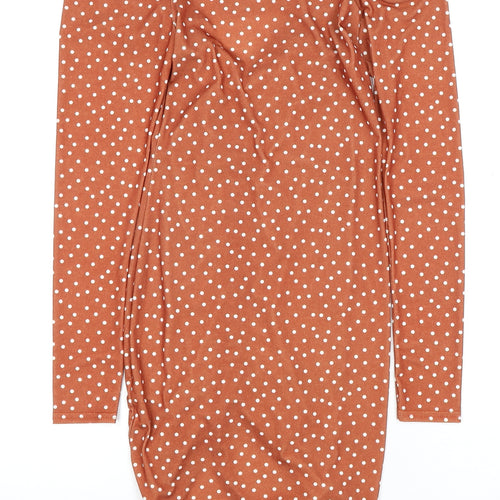 PrettyLittleThing Women's Brown Bodycon Dress Size 10