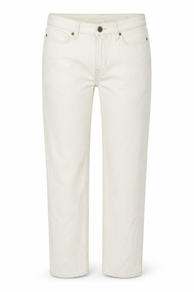 Front view of AllSaints Women's Ivory Straight Jeans, size 27