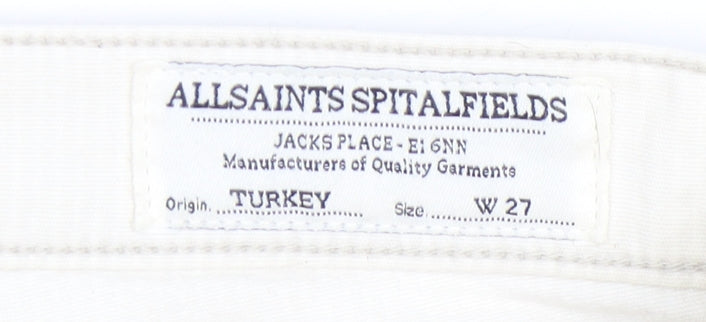 AllSaints Women's Ivory Straight Jeans, Size 27