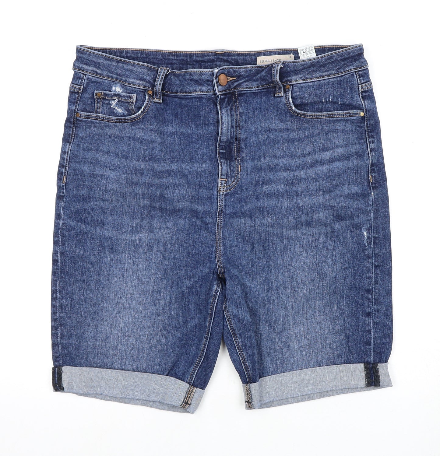 Marks and Spencer Women's Blue Bermuda Shorts Size 18