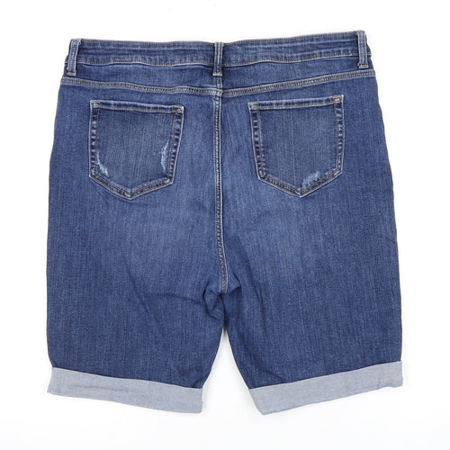 Marks and Spencer Women's Blue Bermuda Shorts Size 18