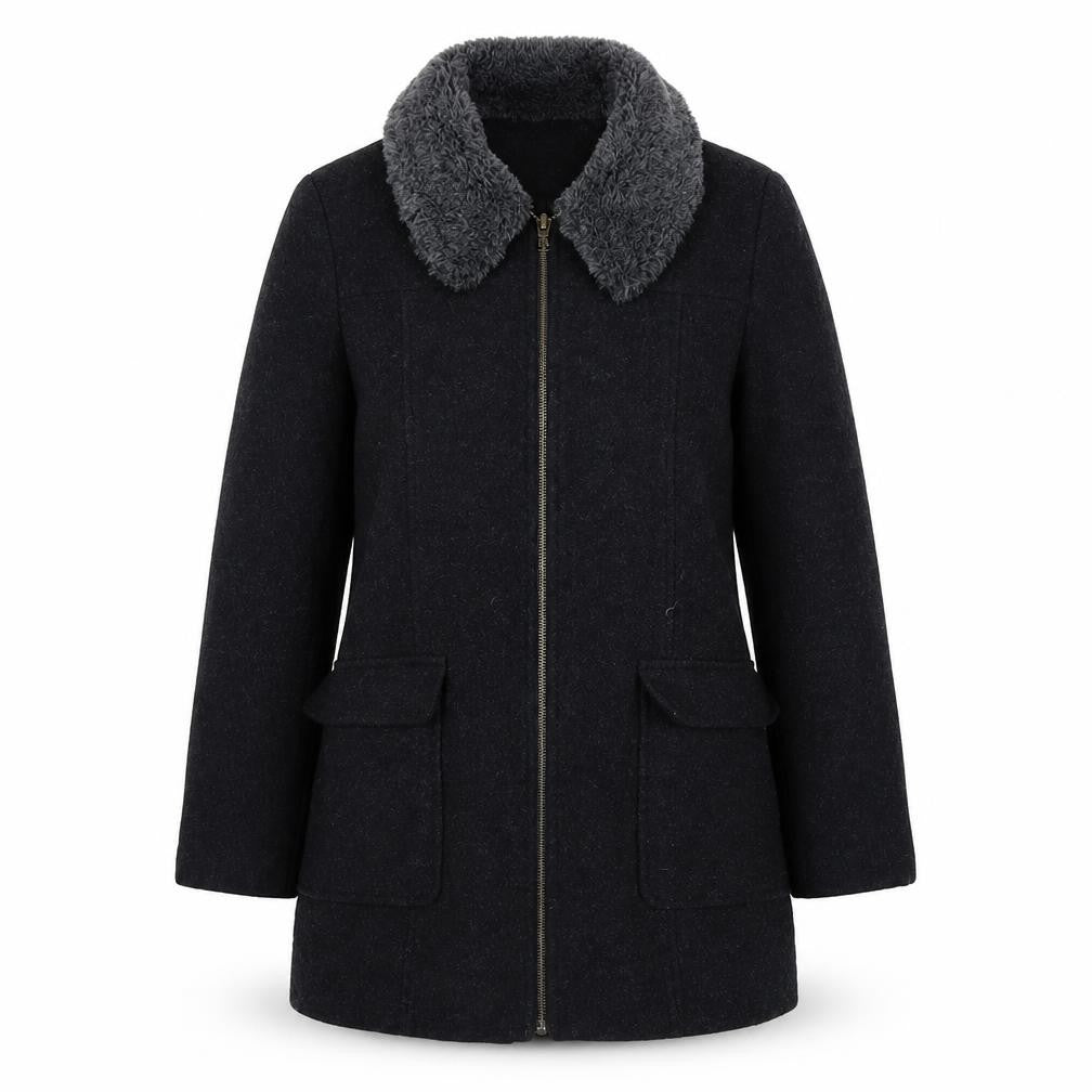 Front view of Modern Classics Women's Black Wool Coat, size 12