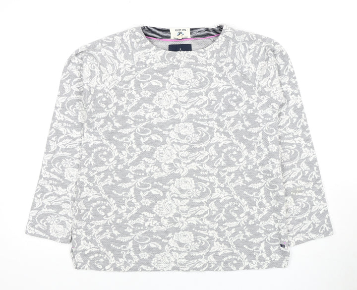 White Stuff Women's Grey Floral T-Shirt, XS