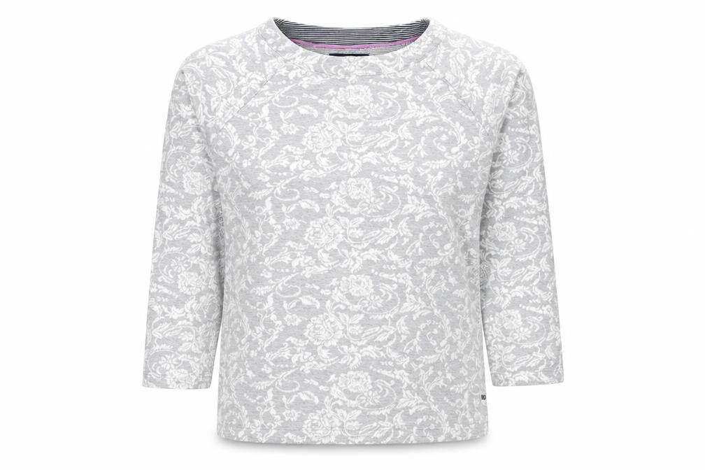 Front view of White Stuff Women's Grey Floral T-Shirt, XS