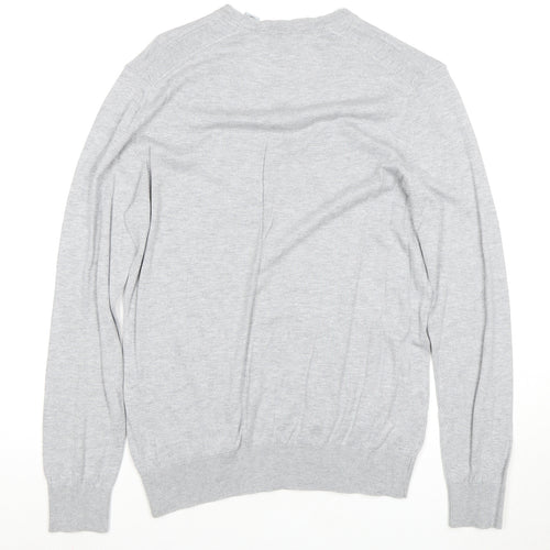 DKNY Men's Grey V-Neck Pullover Jumper, Size S