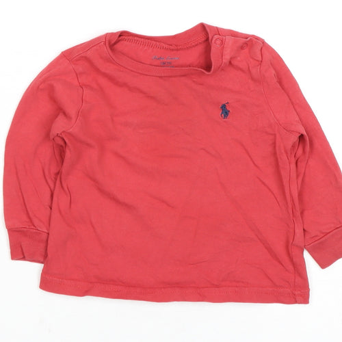 Ralph Lauren Red Cotton T-Shirt, 6-9 Months, Unisex Toddler
