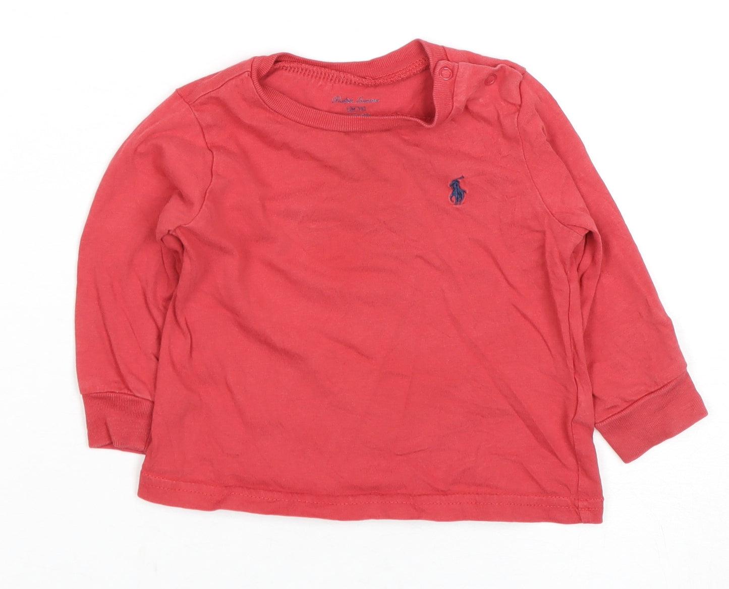 Ralph Lauren Red Cotton T-Shirt, 6-9 Months, Unisex Toddler