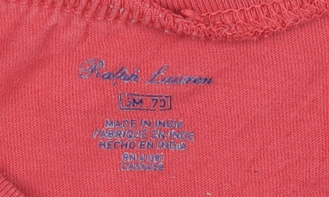 Ralph Lauren Red Cotton T-Shirt, 6-9 Months, Unisex Toddler