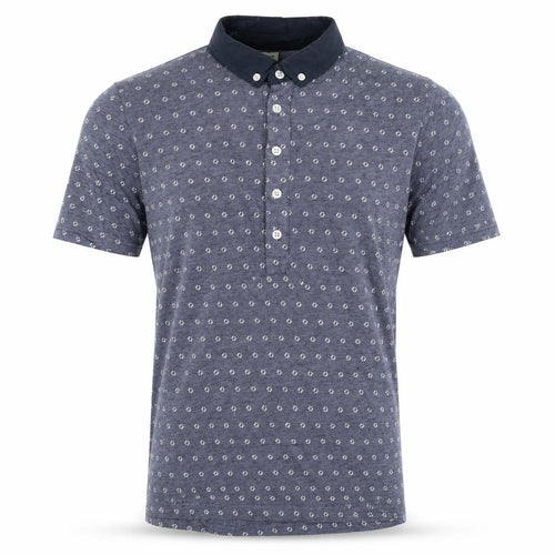 Jack & Jones Men's Blue Geometric Polo Shirt M