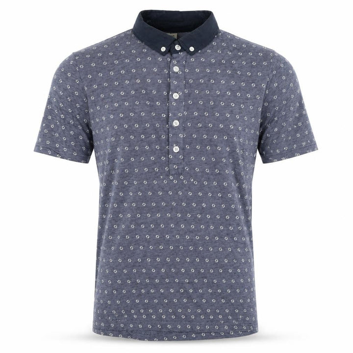 Jack & Jones Men's Blue Geometric Polo Shirt M