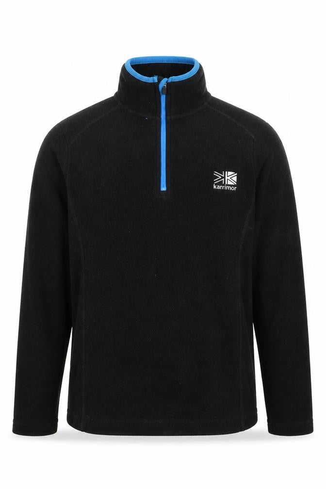 Front view of Karrimor boys’ black fleece pullover hoodie 9-10 years