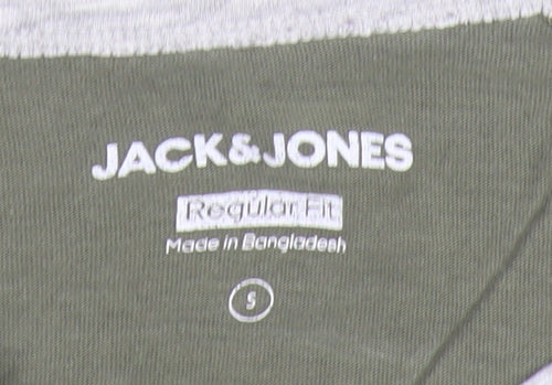 Jack & Jones Men's Green Crew Neck T-Shirt Size S