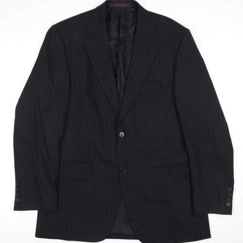 Jeff Banks Men's Black Striped Travel Blazer 38R