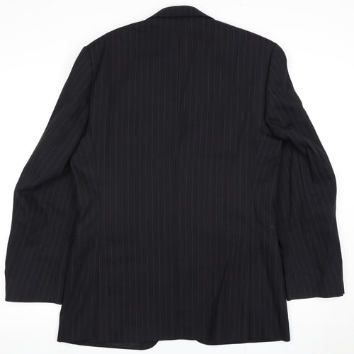 Jeff Banks Men's Black Striped Travel Blazer 38R