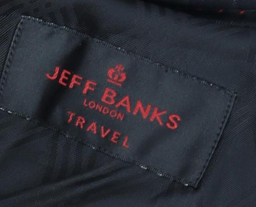 Jeff Banks Men's Black Striped Travel Blazer 38R