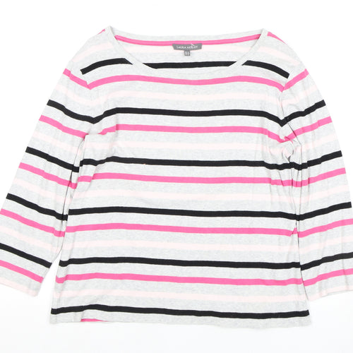 Laura Ashley Women's Striped 3/4 Sleeve T-Shirt, Size 4