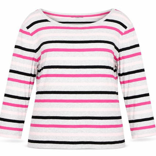 Laura Ashley Women's Striped 3/4 Sleeve T-Shirt, Size 4