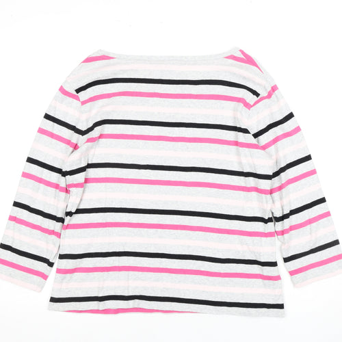 Laura Ashley Women's Striped 3/4 Sleeve T-Shirt, Size 4