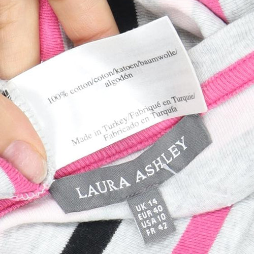 Laura Ashley Women's Striped 3/4 Sleeve T-Shirt, Size 4
