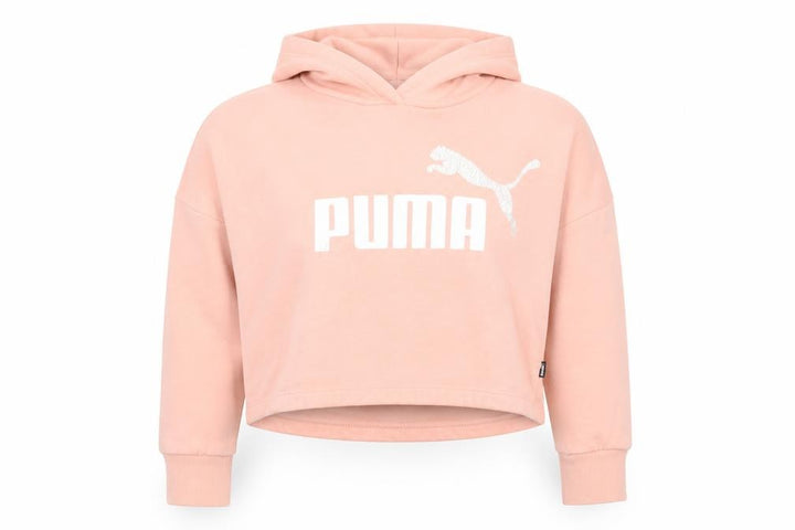 Puma Girls Pink Pullover Hoodie - Size M, Logo, Spring