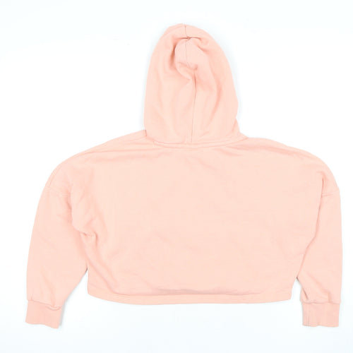 Puma Girls Pink Pullover Hoodie - Size M, Logo, Spring