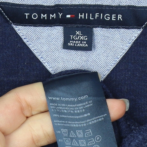 Tommy Hilfiger Men's Blue XL Long Sleeve Polo Shirt