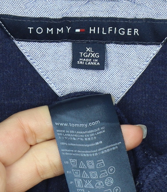 Tommy Hilfiger Men's Blue XL Long Sleeve Polo Shirt
