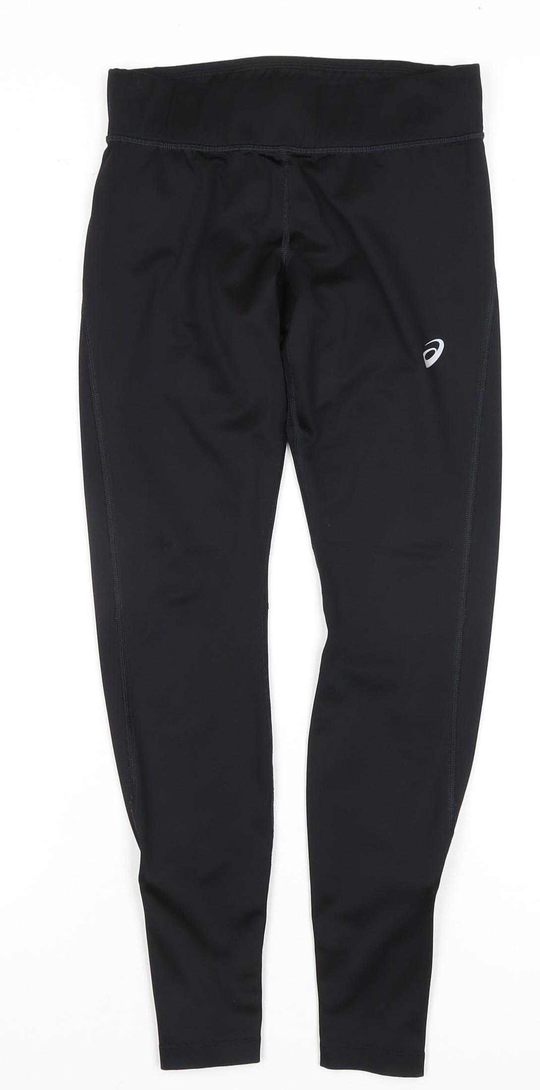 Asics Women's Black Running Leggings - Size S, Elastic Waist