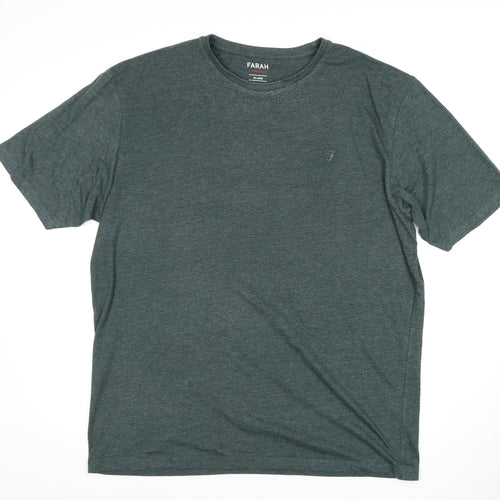 Farah Men's Green XL Slim Fit Crew Neck T-Shirt