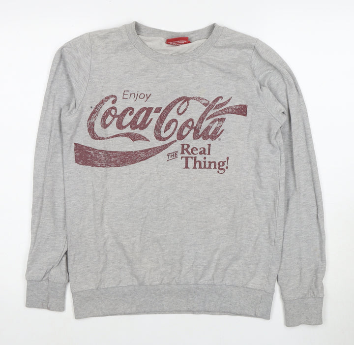 Coca-Cola Women's Grey Pullover Jumper Size 10