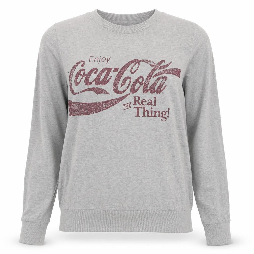 Front view of Coca-Cola Women's Grey jumper, size 10