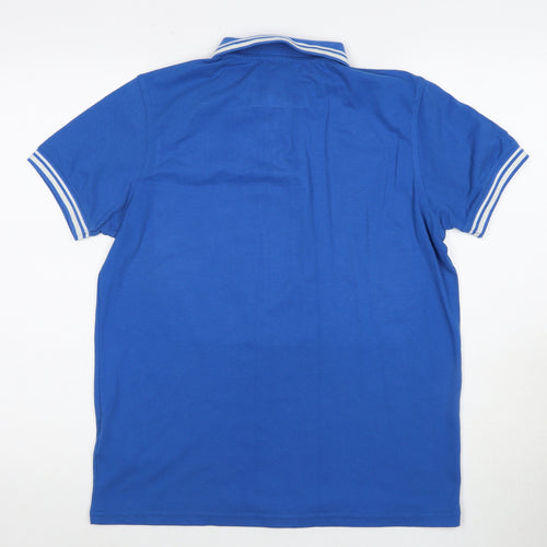 Joma Men's Blue Polo Shirt, Short Sleeve, Size S