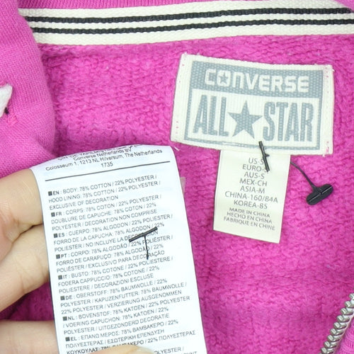 Converse Women's Pink Full Zip Hoodie - Size S