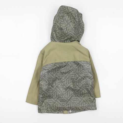 River Island Boys Green Geometric Rain Coat - 12-18 Months