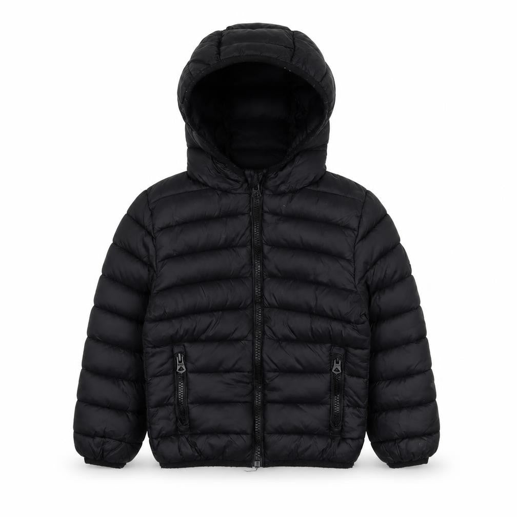 Front view of SoulCal Black boys’ puffer jacket 3-4 years hooded