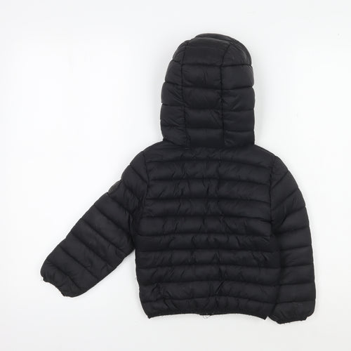 SoulCal & Co Black Boys Puffer Jacket 3-4 Years Hooded