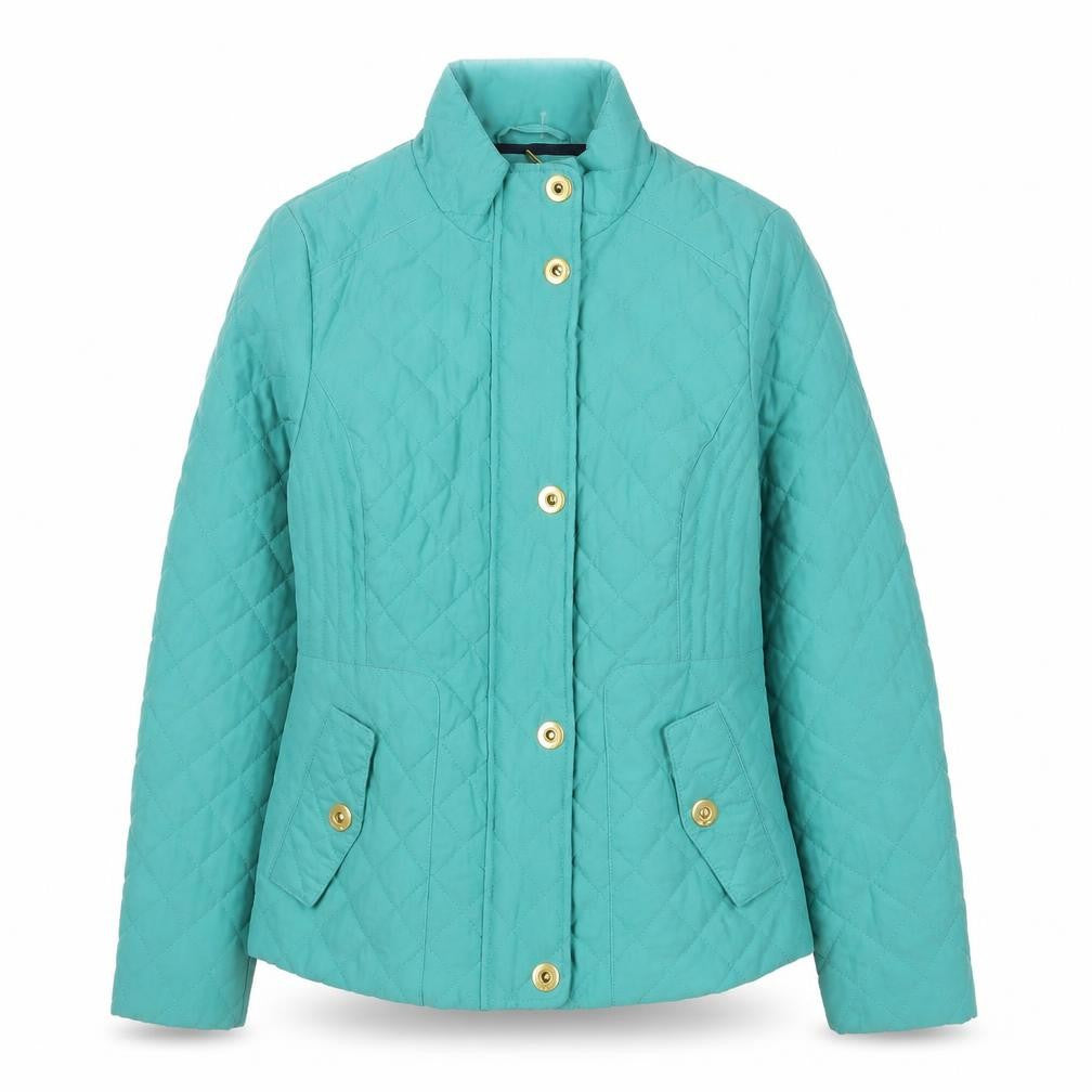 Front view of Marks & Spencer Women's Green Quilted Jacket, size 8