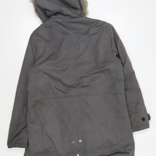 Pretty Green Men's Grey Parka Jacket - Size L