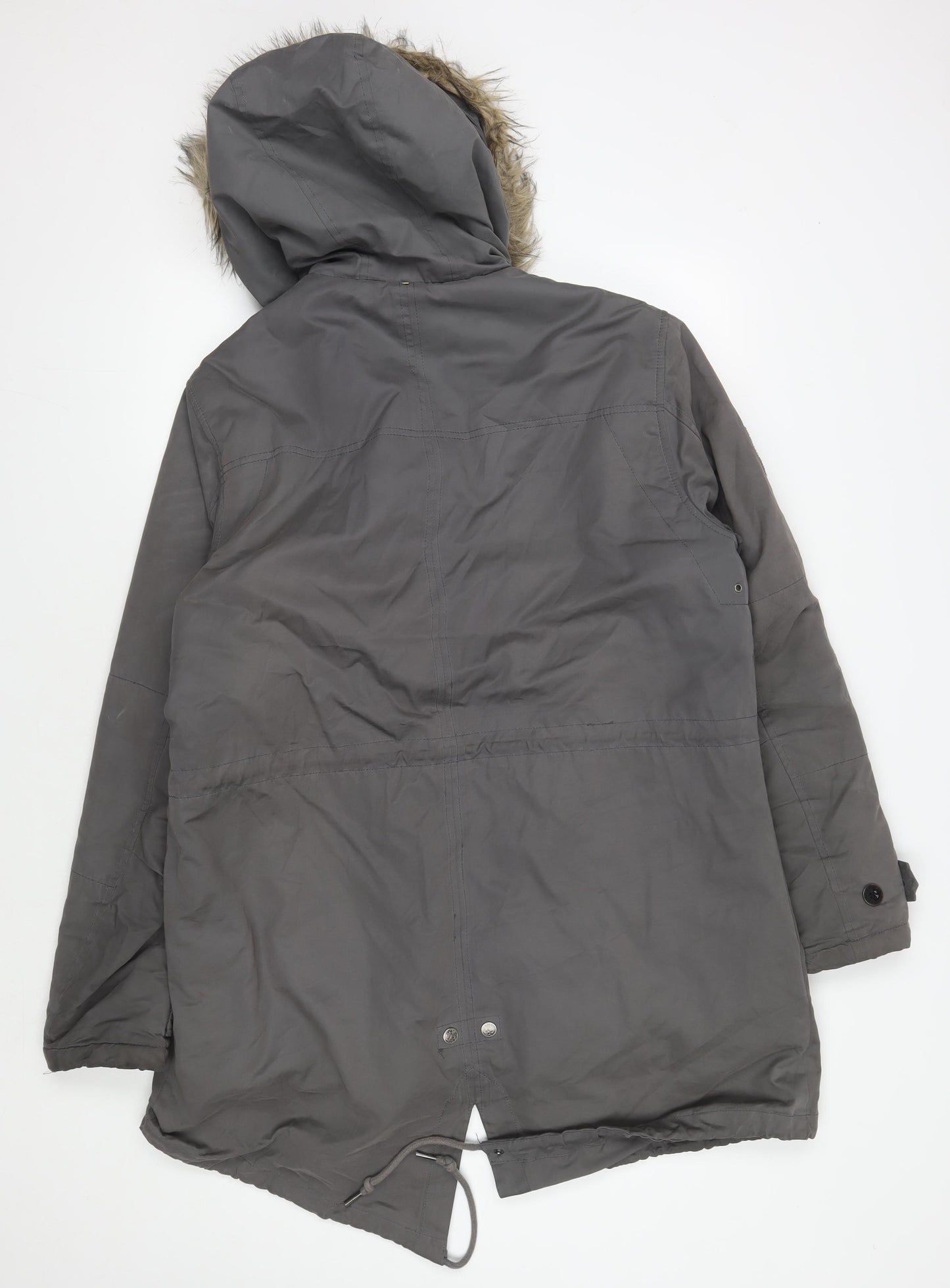 Pretty Green Men's Grey Parka Jacket - Size L