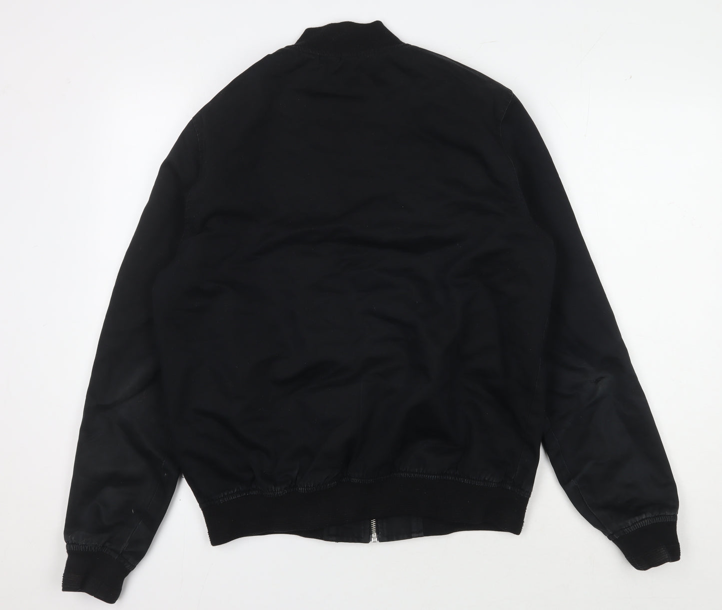 Topman Men's Black Bomber Jacket M - Classic Stand-Up Collar
