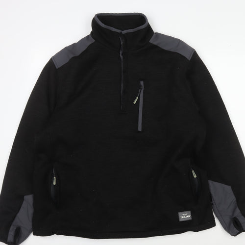 Trojan Men's Black XL Fleece Pullover Sweatshirt