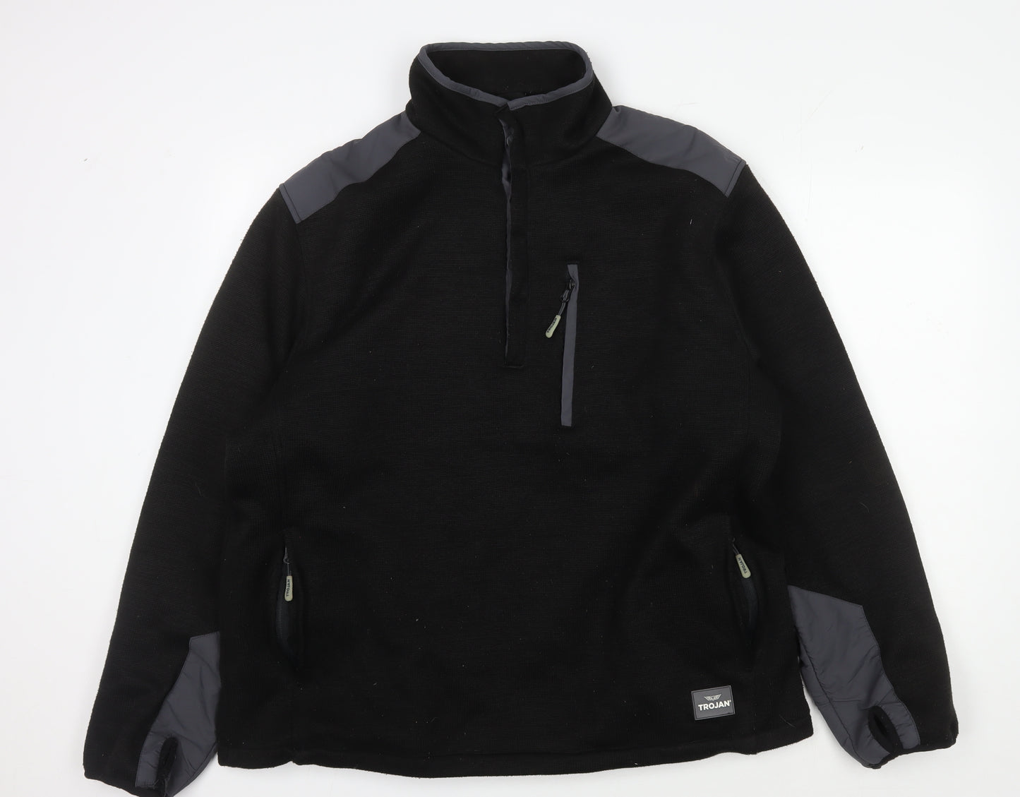 Trojan Men's Black XL Fleece Pullover Sweatshirt