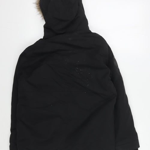 Firetrap Boys Black Hooded Parka Jacket, Size 11, Great Condition