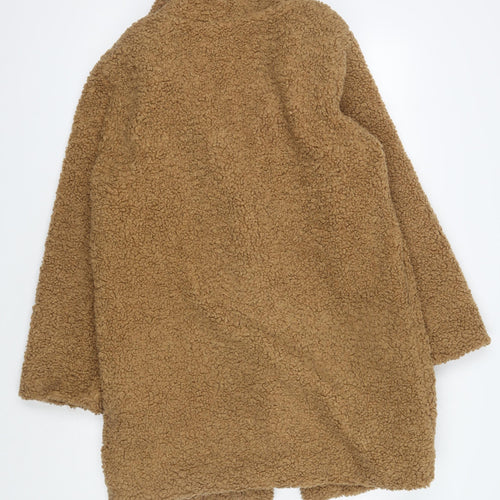 Tenki Women's Brown Fleece Mid-Length Coat S