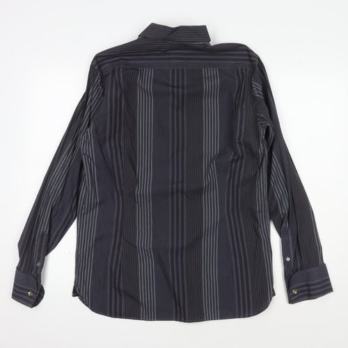 Ted Baker Men's Black Striped Dress Shirt M